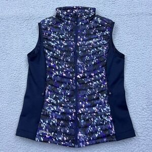 Eddie Bauer Women's‎ First Ascent StormDown 800 Vest XS Navy Pattern Puffer Zip